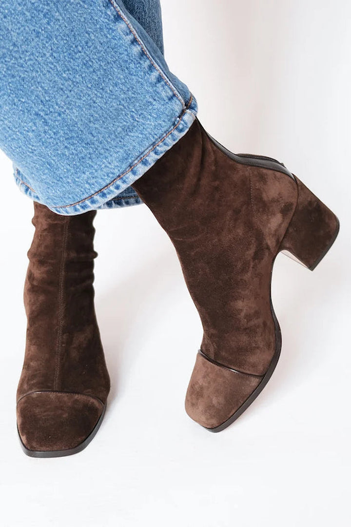 Ilanit™ | Luxe Mid-Heel Suede Ankle Boots