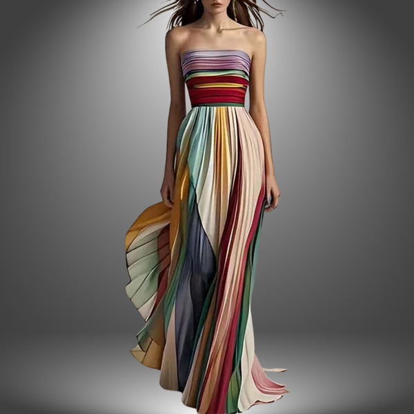 Clover - Off-Shoulder Evening Dress Rainbow Chic