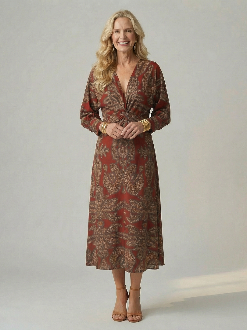 Lune | Φυσικό Φόρεμα Wrap Midi