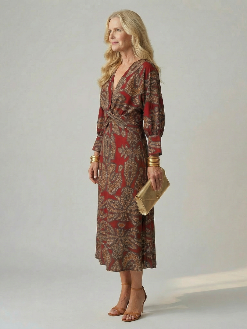 Lune | Φυσικό Φόρεμα Wrap Midi