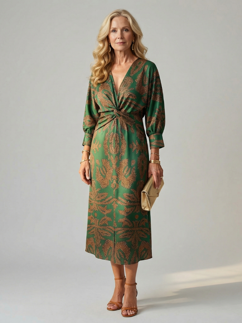 Lune | Φυσικό Φόρεμα Wrap Midi