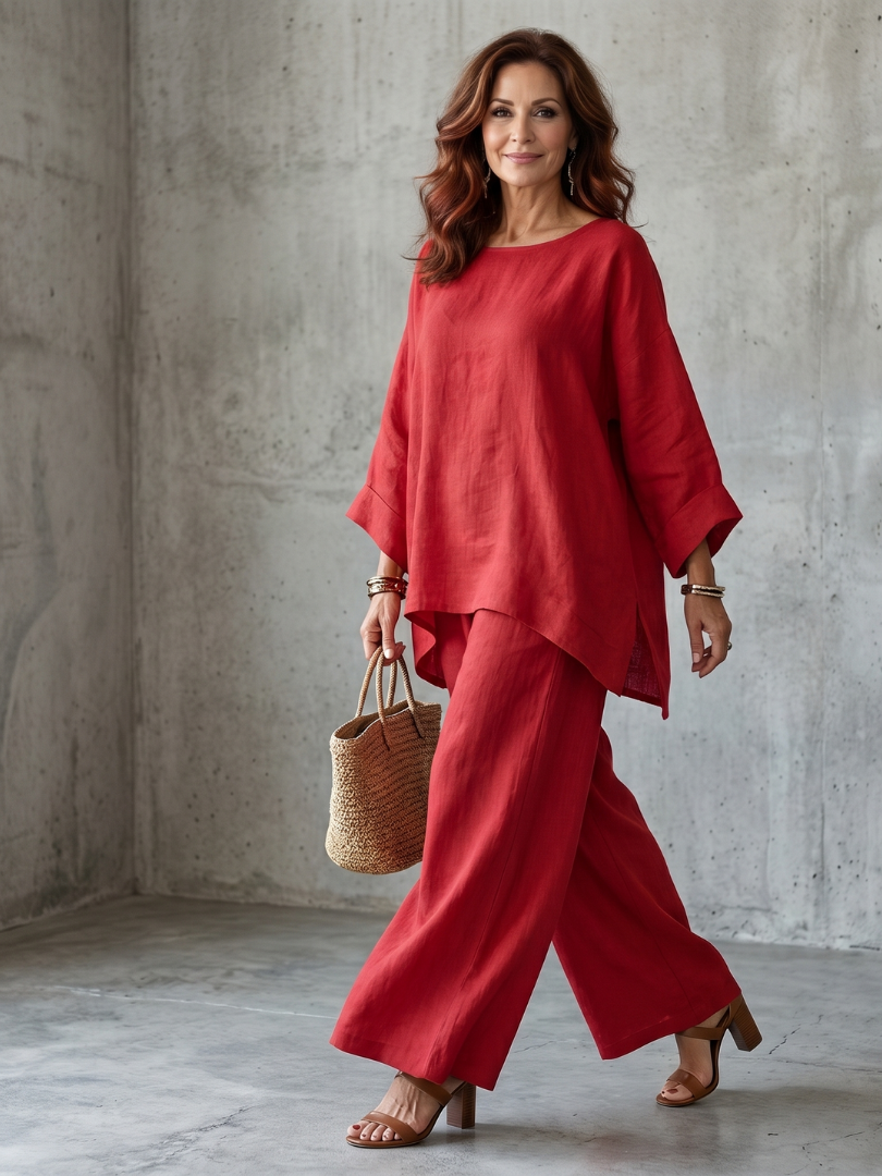 Προύε | Σετ Τουνίκ Oversized με Παντελόνι Φαρδύ
