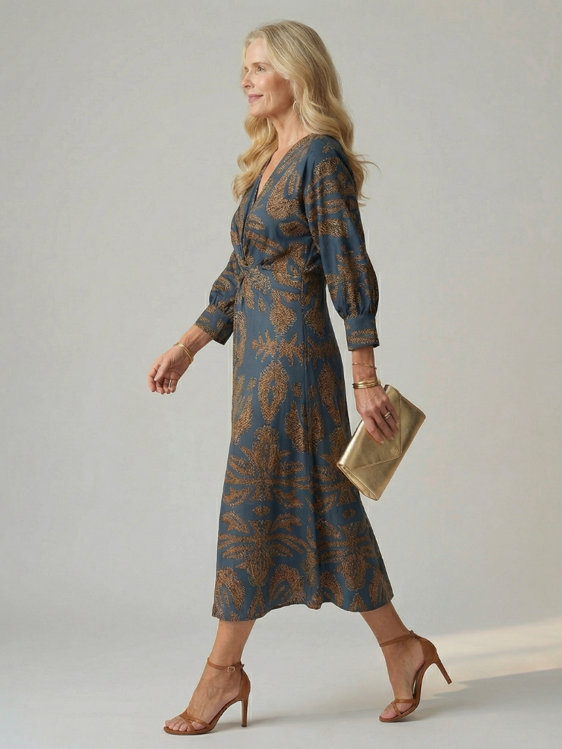 Lune | Φυσικό Φόρεμα Wrap Midi