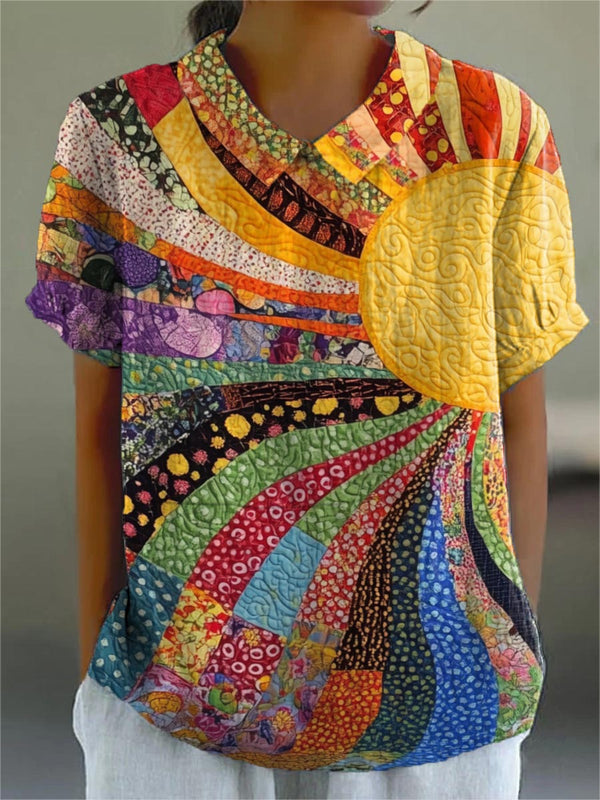 Lila | Sunburst Patchwork Shirt