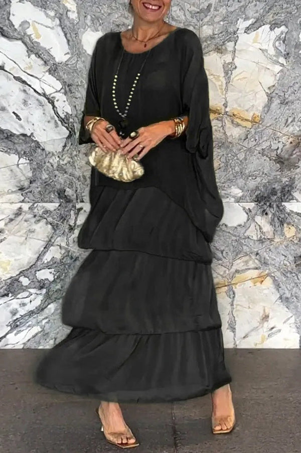 Nora Layered Dress - Black