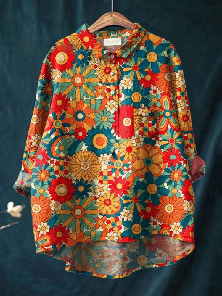 Lina | Vibrant Floral Embroidered Shirt