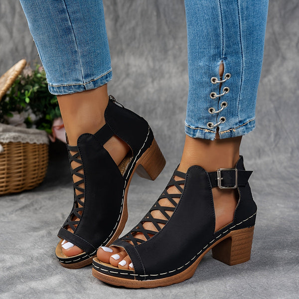 Nessa - Lattice-Heel Sandals