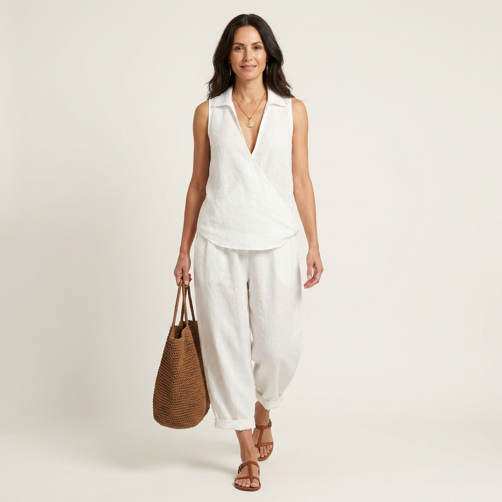 Twiila | Σετ με Wrap-Top & Φαρδιά Παντελόνια